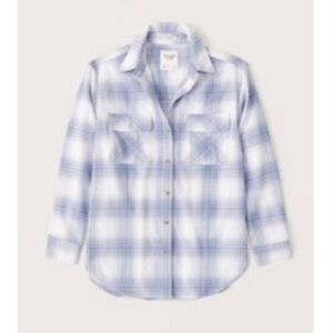 Abercrombie Light Blue and White Shacket